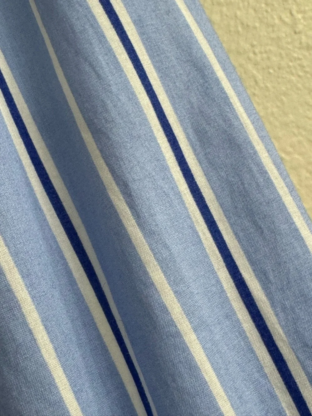 Tuckernuck Pomander Place Shades of Blue Stripe Cara Tiered Shirt Dress LARGE - Picture 5 of 7